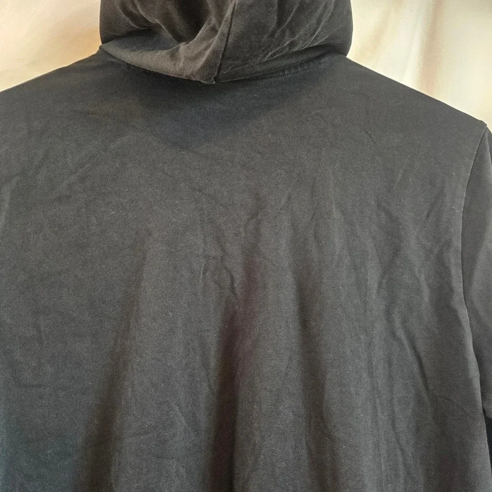 Adidas Mens Essentials Long Sleeve Hooded T-Shirt Black Large Logo Hoodie